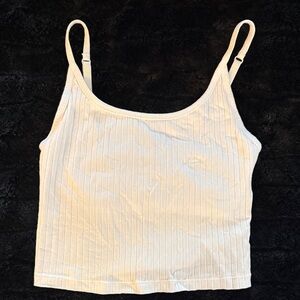 Old Navy White Ribbed Camisole Top